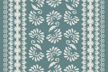 Motifs Ikat floral paisley embroidery background.geometric ethnic oriental pattern traditional.Aztec-style abstract. design for texture, fabric, clothing, wrapping, decoration