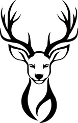 Fototapeta premium Mule Deer silhouette vector art illustration, Mule deer cut file, Mule deer laser cut file, Mule deer cricut file, Mule deer wood engraving file