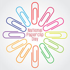 National paperclip day vector illustration. National paperclip day themes design concept with flat style vector illustration. Suitable for greeting card, poster and banner.