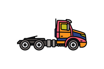 Original vector illustration. A large truck. A contour icon.