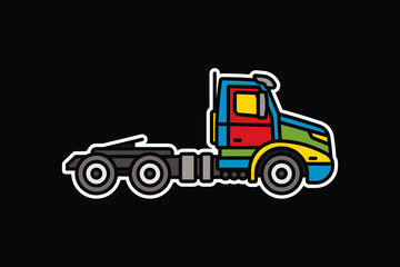 Original vector illustration. A large truck. A contour icon.