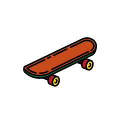 Original vector illustration. A contour icon. Vintage skateboard.
