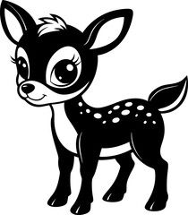 Baby Mule Deer silhouette vector art illustration, Mule Deer cut file, Mule Deer laser cut file, Mule Deer cricut file, Mule Deer wood engraving file, Mule Deer laser engraving file