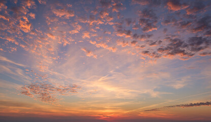 Beautiful dramatic scenic after sunset sky background after sunset