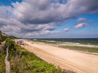 Beautiful view of sandy beach, Jastrzebia Gora, Poland