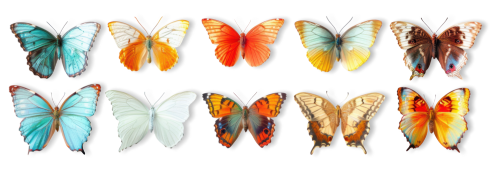 Colorful Butterfly Collection With Transparent Background Image - Powered by Adobe