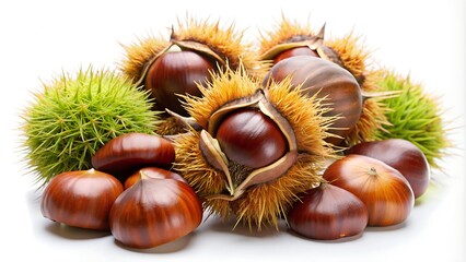 chestnuts on white background