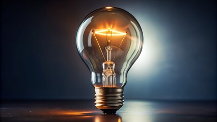 light bulb on black background