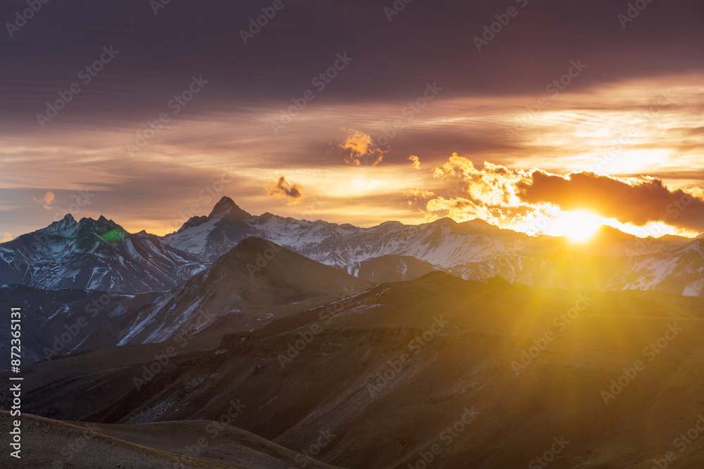 Canvas Prints Mountains on sunset