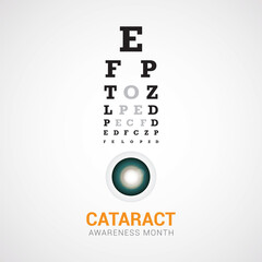 Cataract awareness month vector illustration. Cataract awareness month themes design concept with flat style vector illustration. Suitable for greeting card, poster and banner.