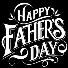 illustration of a black fathers day sale poster logo icons.