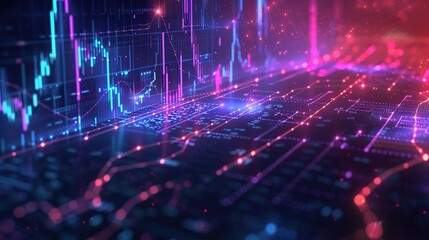 Obraz premium Data Driven Economy: Abstract Network Lines and Graphs Background