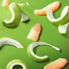 pomelo on white background