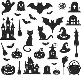 Spooky Halloween Elements Vector Art Set