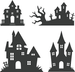Creepy Haunted House Halloween Vector Illustration Pack