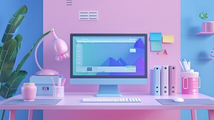 Futuristic Web Development Workspace with Holographic Elements