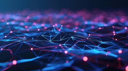 Technological Web of Innovation - Futuristic 3D Background with Interconnected Development Elements