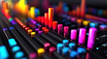 Vibrant 3D Data Visualization on Dark Background with Copy Space for Text - Modern Business Concept