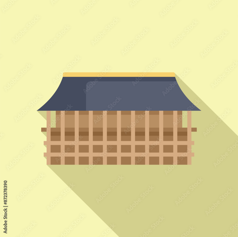 Poster Minimalist illustration featuring a traditional asian building, ideal for projects related to travel, culture, and architecture