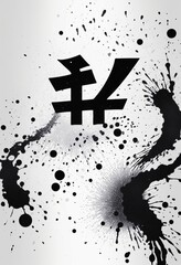 Symbol currency yen and yuan black spray stain 