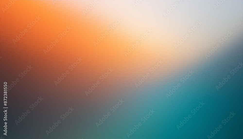 Wall mural orange white blue teal and dark grey gradient background with blurred noise texture for header poste