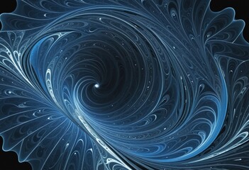 Naklejka premium Simple Blue Fractal Element Wall Paper