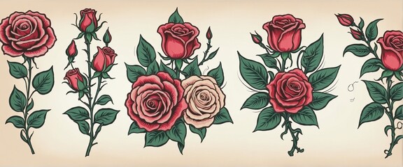roses symbols illustration