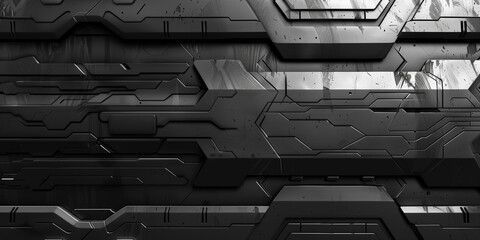 White Lines on Black Background - Sci-Fi Wall Patterns for Video Game Decal Texture