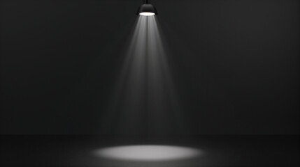 Spotlight from Above on Minimal Black Background with Low Opacity Embedded Shapes