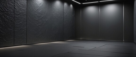 3D Metallic Room Texture with Spotlights and Abstract Design for Product Presentation