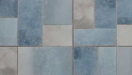 Fototapeta premium Vintage blue floral patchwork stone tile pattern for a modern rustic kitchen or bathroom wall texture background