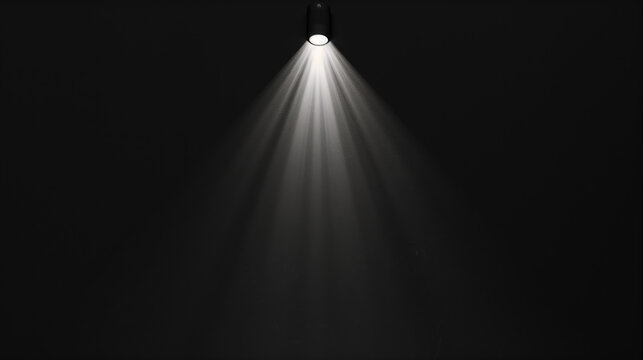 Overhead Spotlight on Minimal Dark Background with Faint Embedded Shapes