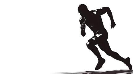 decathlon sportsman silhouette isolated on white background. Vector illustration, clip art, cartoon.
