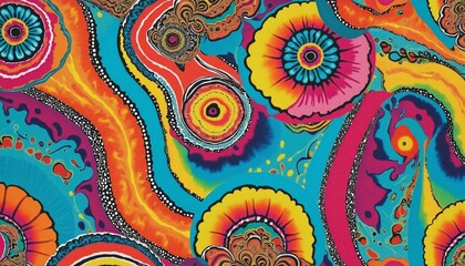 Fototapeta premium Abstract psychedelic tie dye pattern illustration