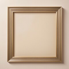 Minimalist office decor featuring a modern white picture frame on a clean beige wall