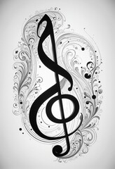 Fototapeta premium Illustration of black clef 