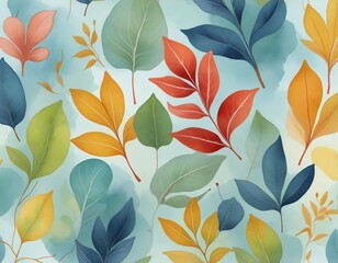 Fototapeta premium abstract art - leaf painted on paper with watercolors