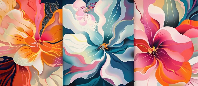 Expressive floral art with bold flowers in vibrant colors, reflecting contemporary aesthetic and artistic vibes AIG62