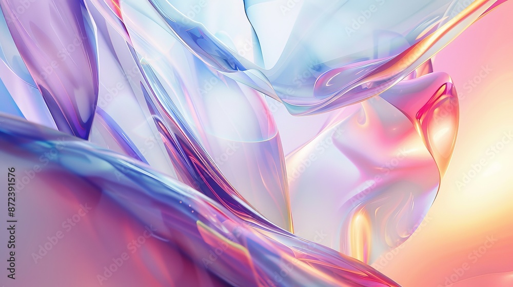 Aufkleber abstract background of fluid shapes forming a colorful composition