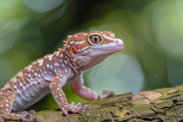 Naklejka premium Common House Gecko, Macro,Left side view