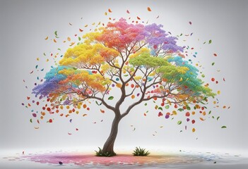 Obraz premium Rainbow tree isolated 