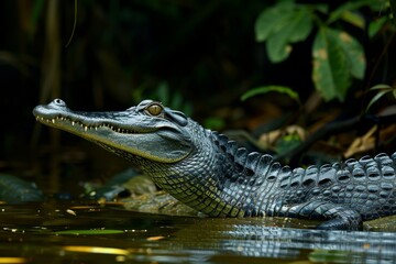 Obraz premium Gharial, Macro,Left side view