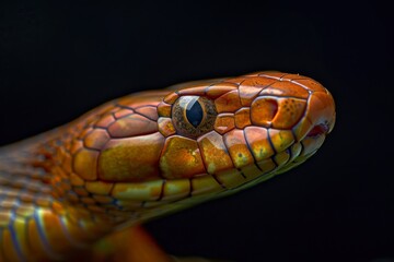 Fototapeta premium Mystic portrait of Cobra, full body view, isolated on black background