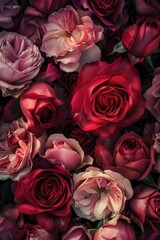 close up of a cluster of blooming roses