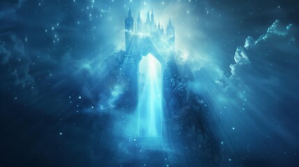 Fototapeta premium 3D rendering of an electrifying gate that leads to another world