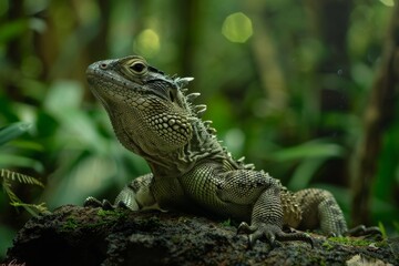Fototapeta premium Tuatara, Macro,Left side view