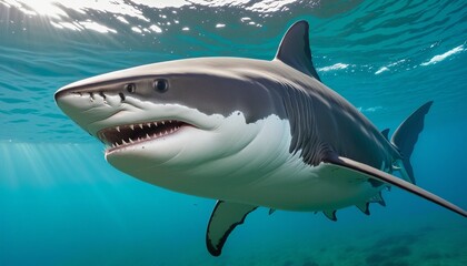 Naklejka premium shark wall paper