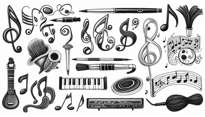 Set musical note, illustration