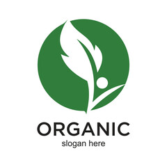 Organic logo design simple concept Premium Vector