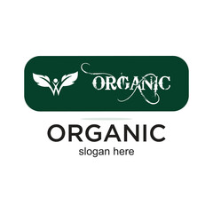 Organic logo design simple concept Premium Vector